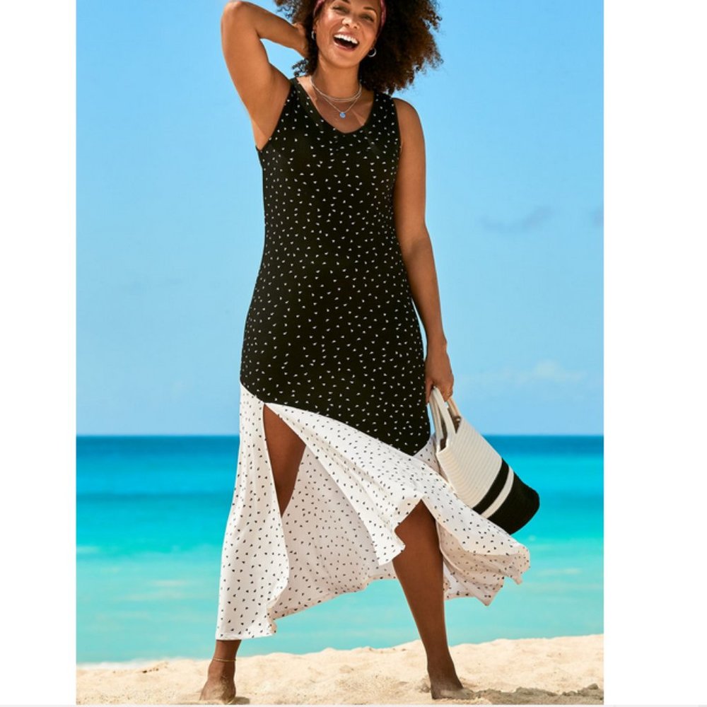 Nwt Colorblock Maxi Dress Coverup Swimsuits For All